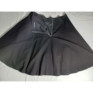 Amanda‎ + Chelsea Skirt Womens 14 Black Flare High Waist A-Line Career Zipper